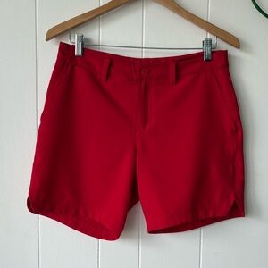 Red Mid-Thigh Shorts